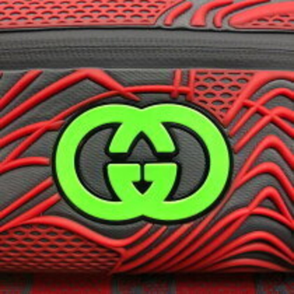 Gucci GG Belt Bag Gray Red Canvas Waist - Picture 8 of 10